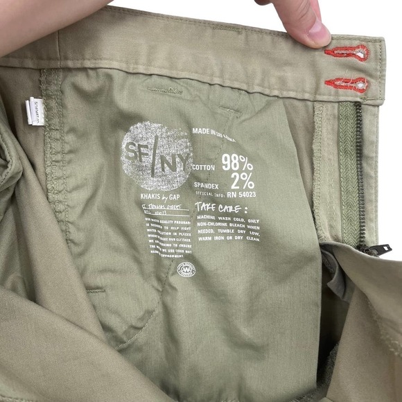 Gap Cadet Cargo Khaki Pants Light Olive Green 8 - Picture 11 of 11